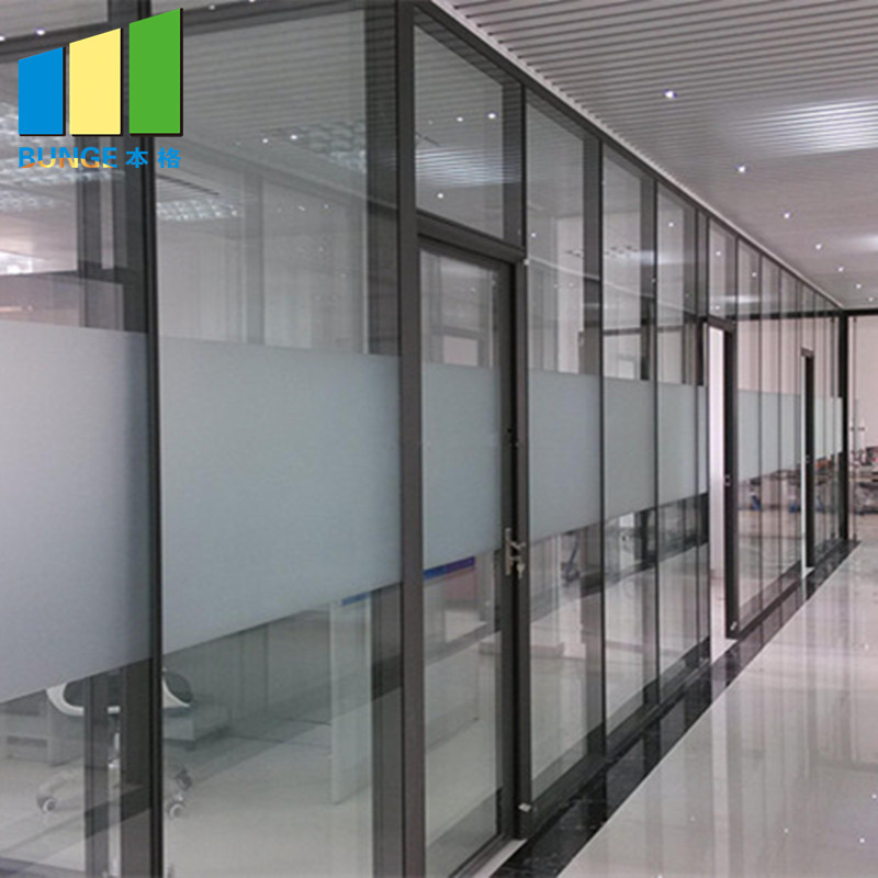Glazed Aluminium Profile Office Glass Partition Wall