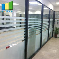 Commercial Office Aluminium Frame Fixed Single Glass Partition Wall