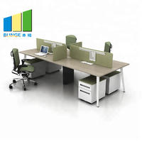 Wooden Staff Workstation Office Furniture 4-6 Person Office Desks