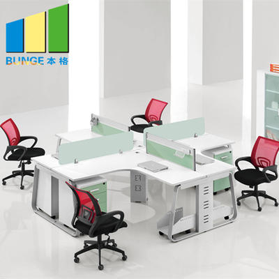 Cusomized Green Material Modular Furniture Office Workstation for 4 Person