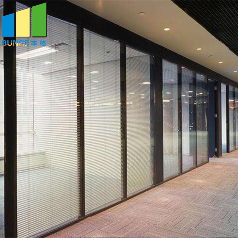 Interior Temper Fixed Office Partition Walls Full Height Solid Glass Partitions