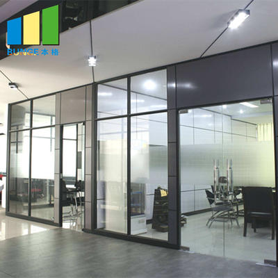 Conference Room Aluminum Alloy Frame Fixed Double Solid Office Glass Partitions