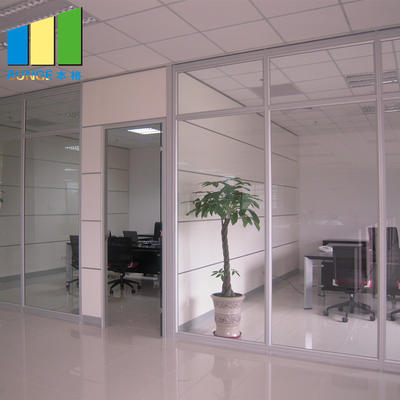 Aluminium Frame Decorative Tempered Office Solid Glass Partition Wall