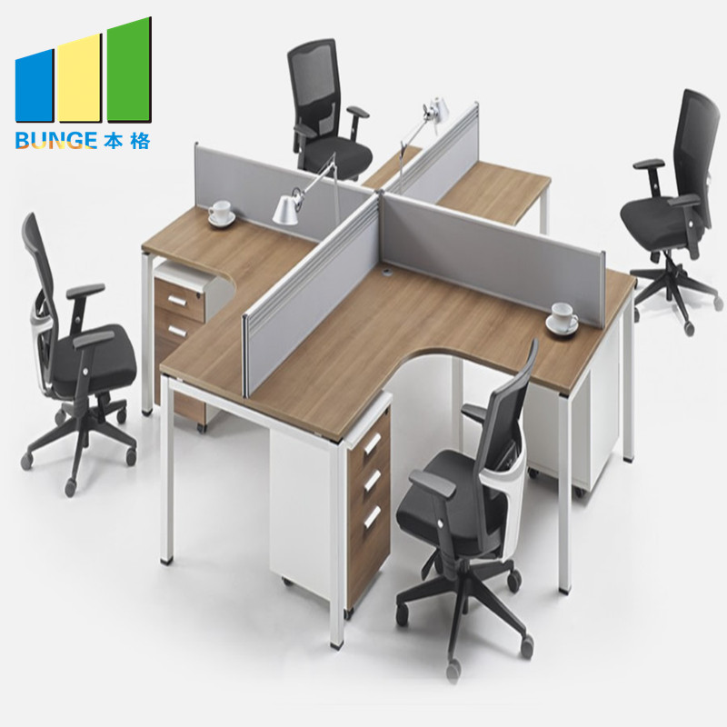 4-8 Person Modular Office Face to Face Computer Tables Cubicles Workstations Furniture