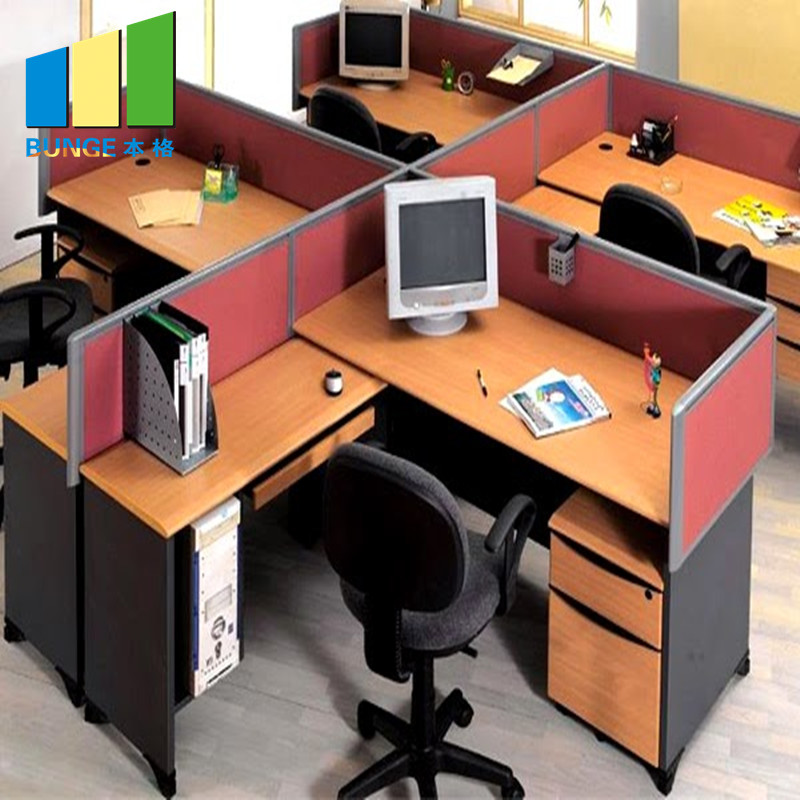 Aluminum Partitions Melamine Modern Office Desk Workstations