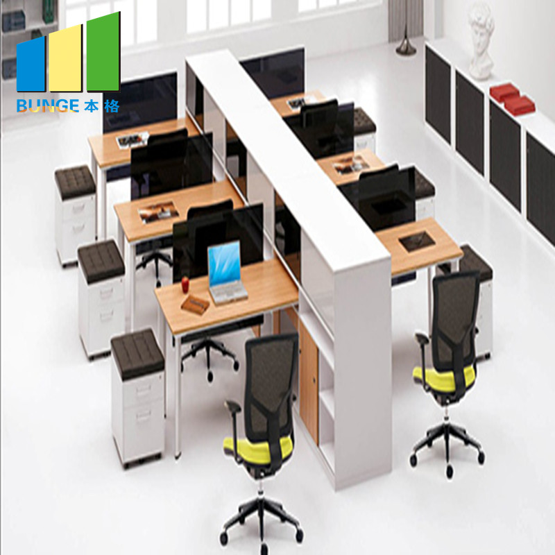 Full High Office Furniture Partitions / L & T Shaped Office Workstation Tables