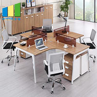 Simple Design Melamine Board Finish Office Furniture Partitions with Drawers and Desks