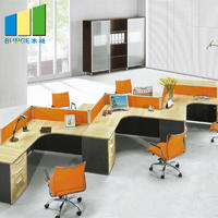 New Style Modular Partition 120 Degree Office Workstation for 3 seater