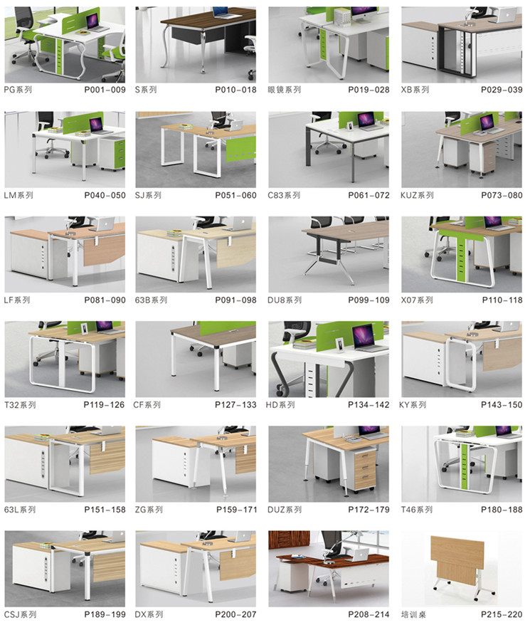 Bunge-Movable Partition Custom Design Melamine Desktop 6 Seater Office Workstation-4