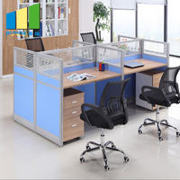 Meeting Room Modular Furniture 6 Person Office Glass Desks and Workstations