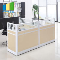 High End Modular Glass Office Workstations Cubicles 2-6 Person Seats Partitions