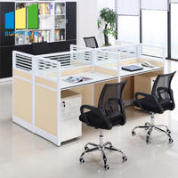 Modern Office Cubicles Furniture Staff Office Partition Desk 4 People Seats Workstations