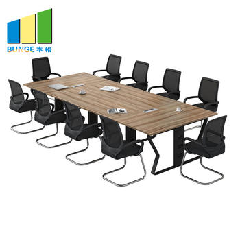 Modern Office Furniture Steel Frame Simple Meeting Conference Room Tables for 6-10 Person