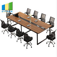 Modern Office Furniture Wooden Meeting Tables Office Conference Boardroom Desks Table Tops with Socket