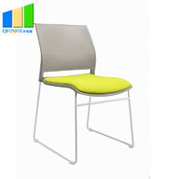 Folding Chairs Conference Room Table PP Frame Office Plastic Stackable Chair