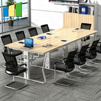 6-10 Seats Modern Simple Aluminum Panel Meeting Room Table Wooden Conference Tables for Office
