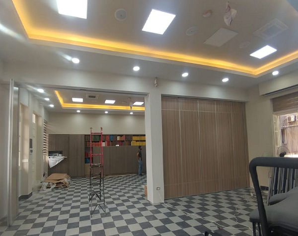 Folding Sliding MDF Meeting Room Partitions / Banquet Hall Soundproof Operable Partition Walls